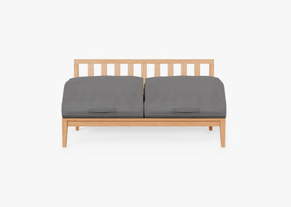 Canapé deux places d'extérieur sans accoudoirs en teck