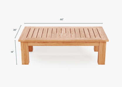 Table basse d'extérieur en teck - Pieds carrés