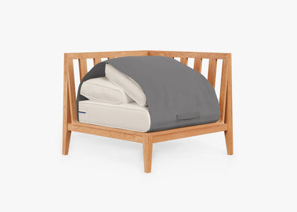 Fauteuil d'angle d'extérieur en teck - Gauche