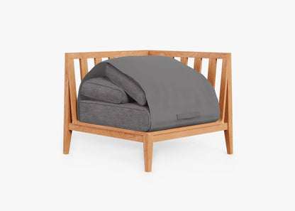 Fauteuil d'angle d'extérieur en teck - Gauche