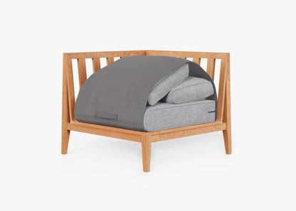 Fauteuil d'angle d'extérieur en teck - Droite