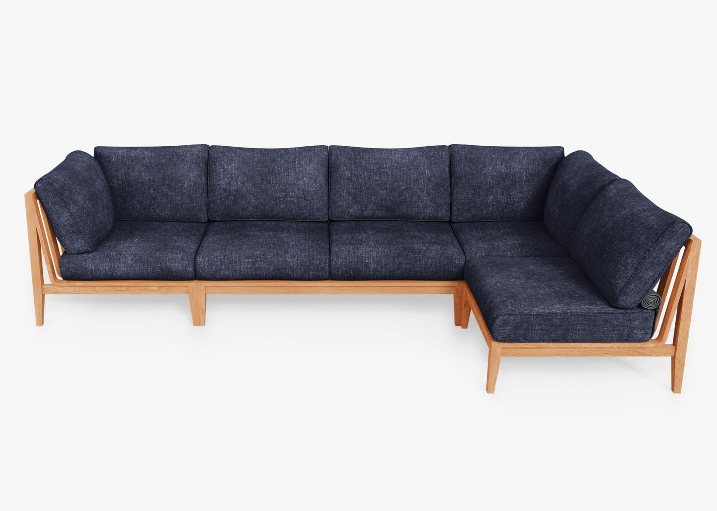 Canapé d'angle d'extérieur en teck - 5 places