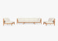 Canapé d'extérieur en teck avec fauteuils sans accoudoirs - 6 places