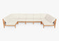 Canapé d'angle d'extérieur en teck en forme de U - 7 places