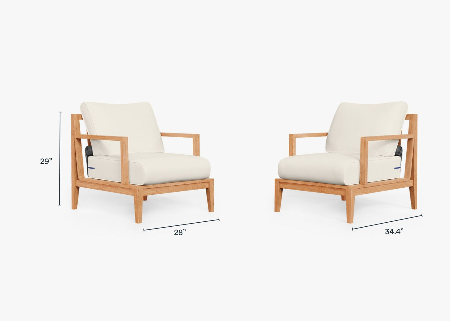 Ensemble de conversation avec fauteuil d'extérieur en teck