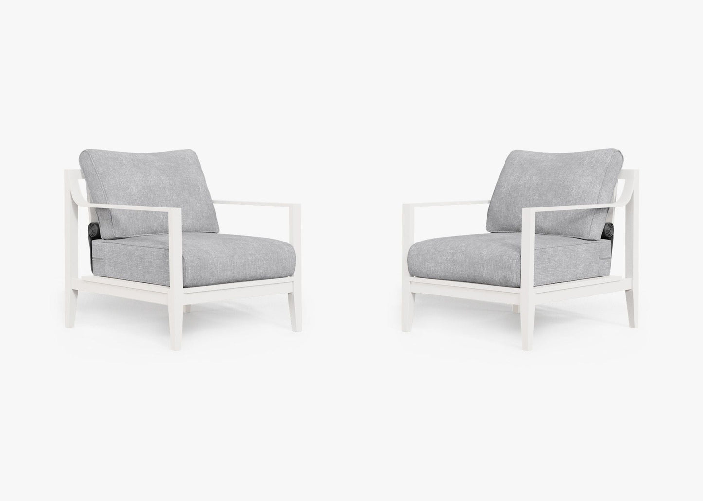 Ensemble de conversation fauteuil d'extérieur en aluminium blanc