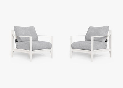 Ensemble de conversation fauteuil d'extérieur en aluminium blanc