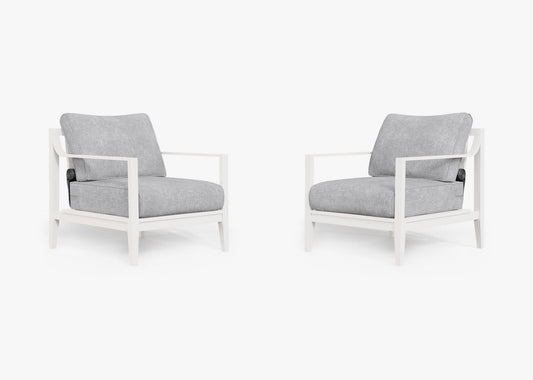 Ensemble de conversation fauteuil d'extérieur en aluminium blanc