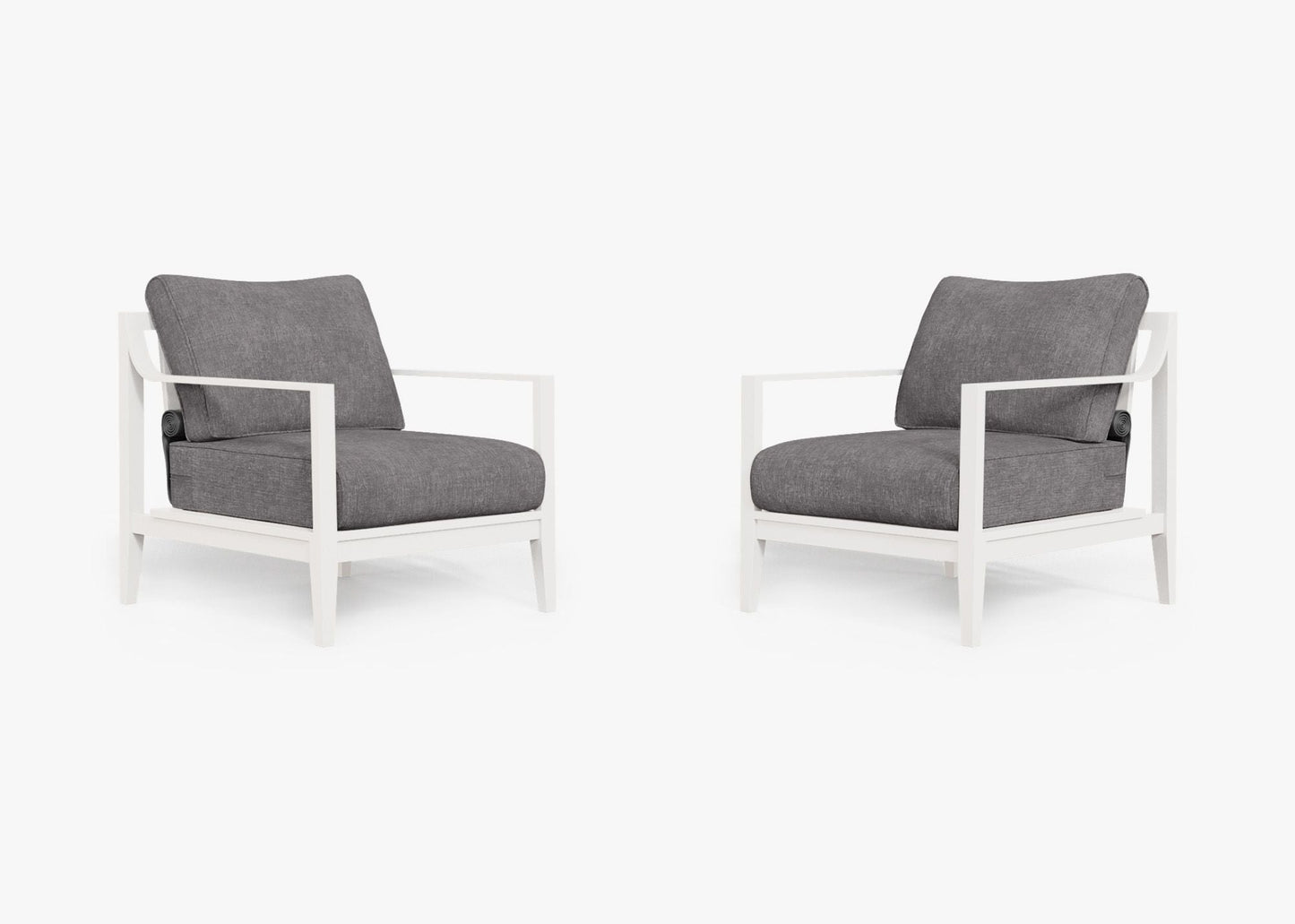 Ensemble de conversation fauteuil d'extérieur en aluminium blanc