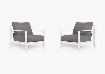 Ensemble de conversation fauteuil d'extérieur en aluminium blanc