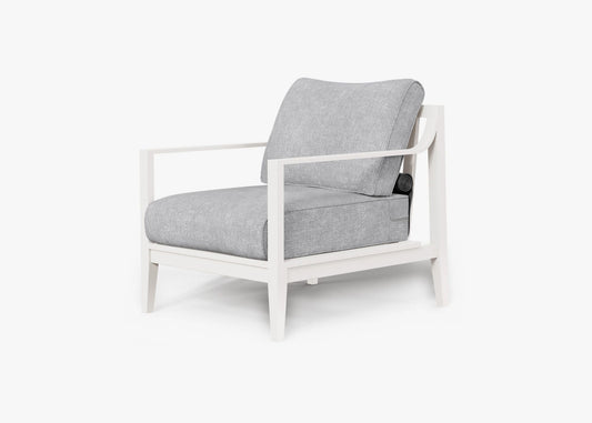 Fauteuil d'extérieur en aluminium blanc