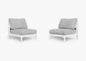 Ensemble de conversation de chaises de jardin sans accoudoirs en aluminium blanc