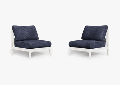 Ensemble de conversation de chaises de jardin sans accoudoirs en aluminium blanc