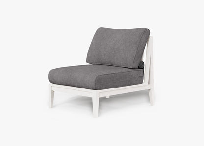 Chaise d'extérieur sans accoudoirs en aluminium blanc