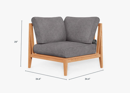 Fauteuil d'angle d'extérieur en teck - Droite