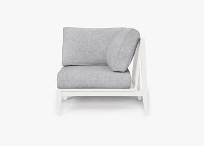 Chaise d'angle d'extérieur en aluminium blanc - Gauche