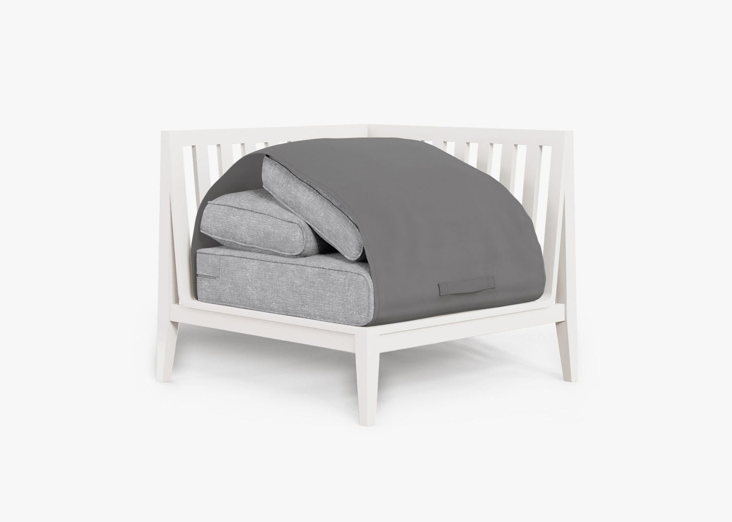 Chaise d'angle d'extérieur en aluminium blanc - Gauche