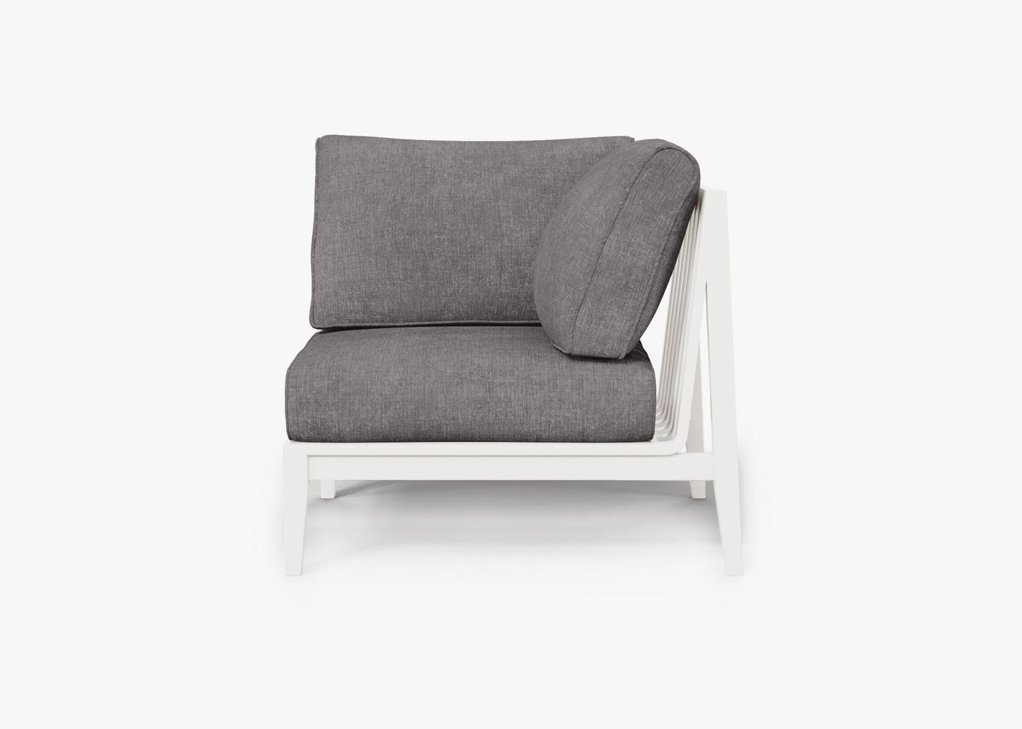 Chaise d'angle d'extérieur en aluminium blanc - Gauche