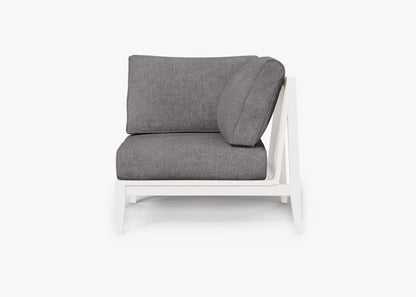 Chaise d'angle d'extérieur en aluminium blanc - Gauche