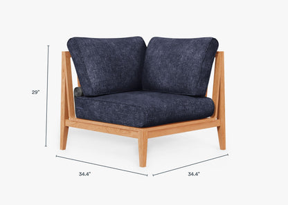 Fauteuil d'angle d'extérieur en teck - Gauche