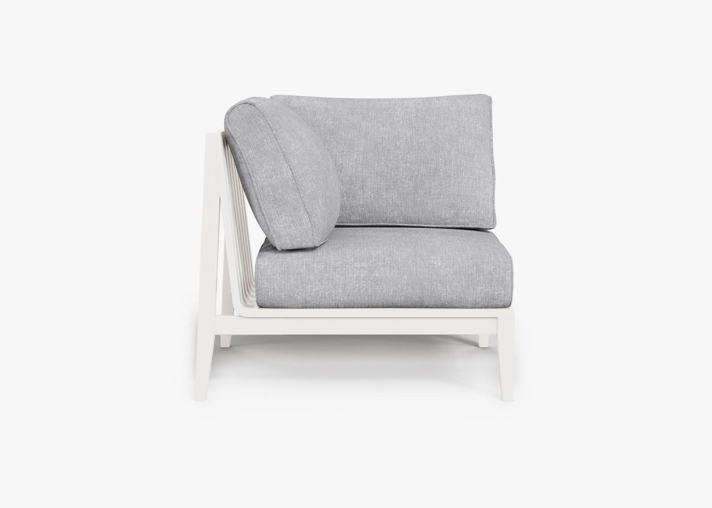 Chaise d'angle d'extérieur en aluminium blanc - Droite