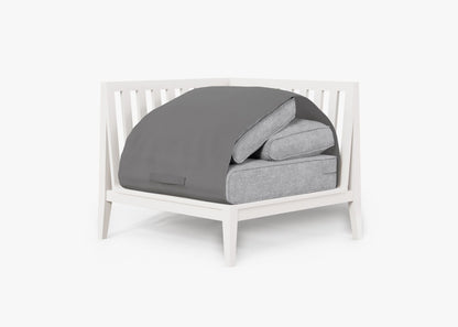 Chaise d'angle d'extérieur en aluminium blanc - Droite