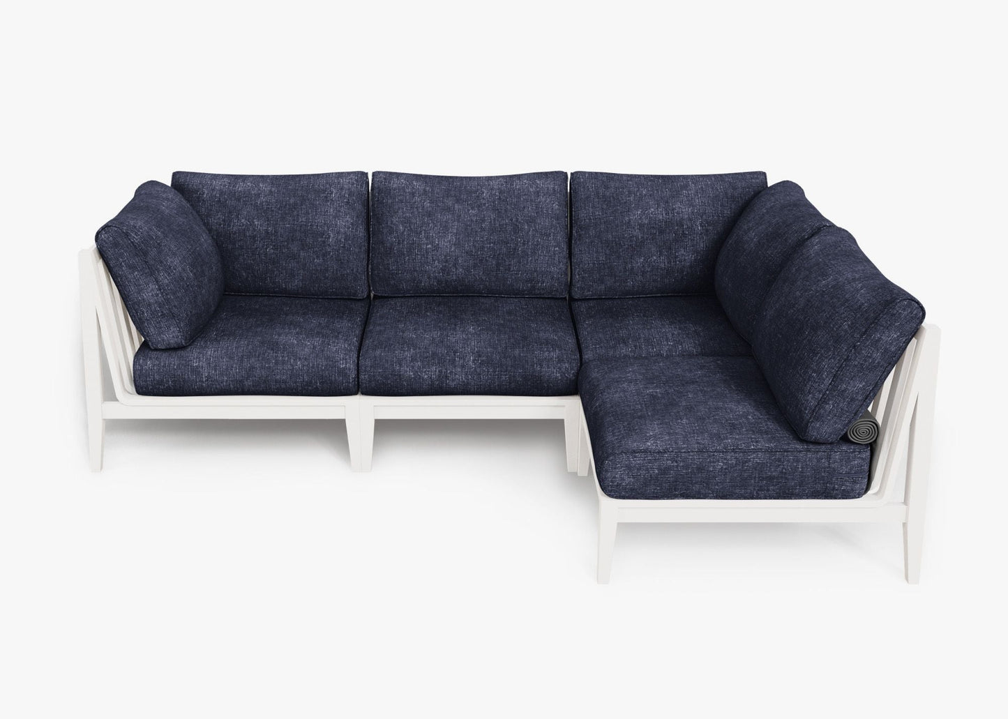 Canapé d'angle d'extérieur en aluminium blanc - 4 places