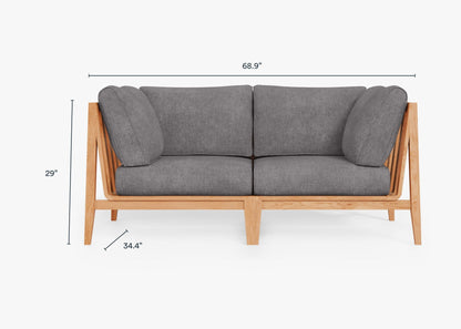 Canapé deux places d'extérieur en teck (Expérience extérieure)
