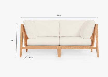 Canapé deux places d'extérieur en teck (Expérience extérieure)