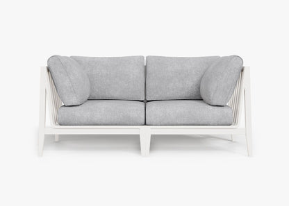 Canapé deux places d'extérieur en aluminium blanc
