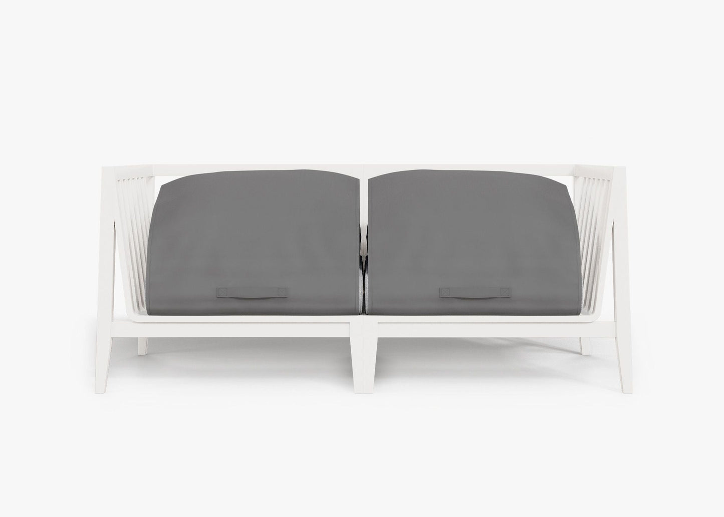 Canapé deux places d'extérieur en aluminium blanc