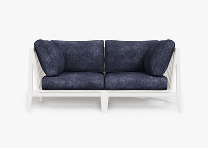 Canapé deux places d'extérieur en aluminium blanc