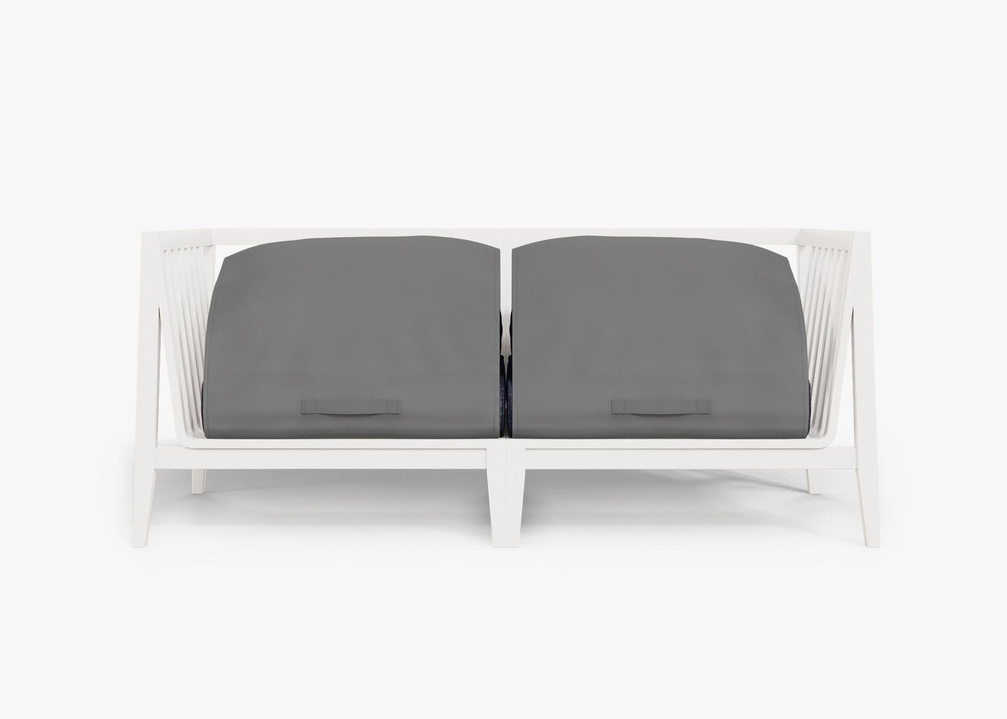 Canapé deux places d'extérieur en aluminium blanc