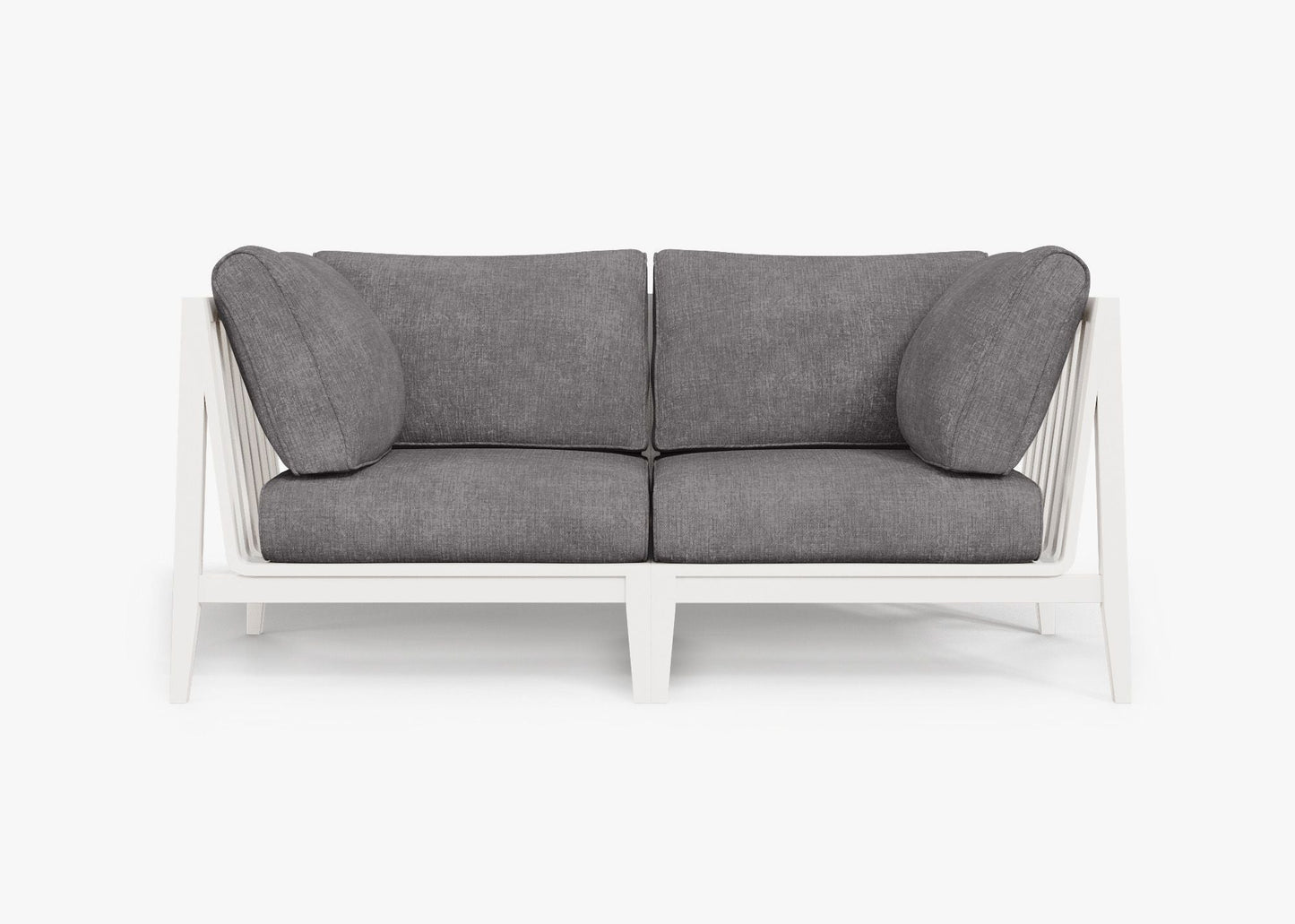 Canapé deux places d'extérieur en aluminium blanc