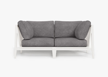 Canapé deux places d'extérieur en aluminium blanc