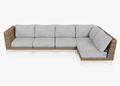 Housse pour canapé d'angle en osier - 5 places - Gauche