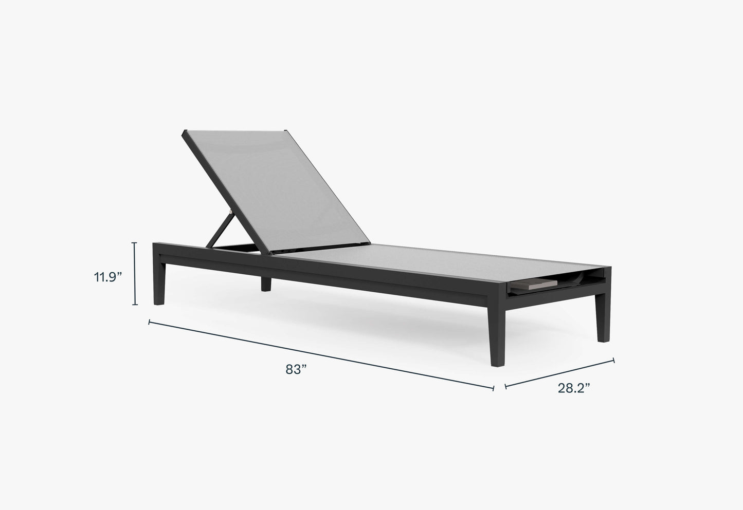 Chaise longue d'extérieur en aluminium, lot de 2