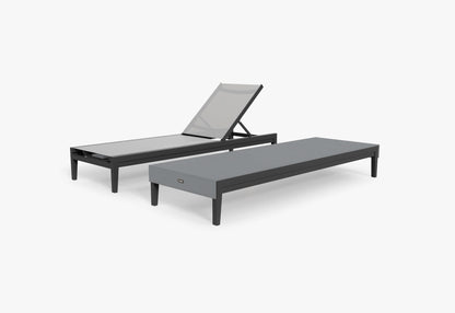 Chaise longue d'extérieur en aluminium, lot de 2