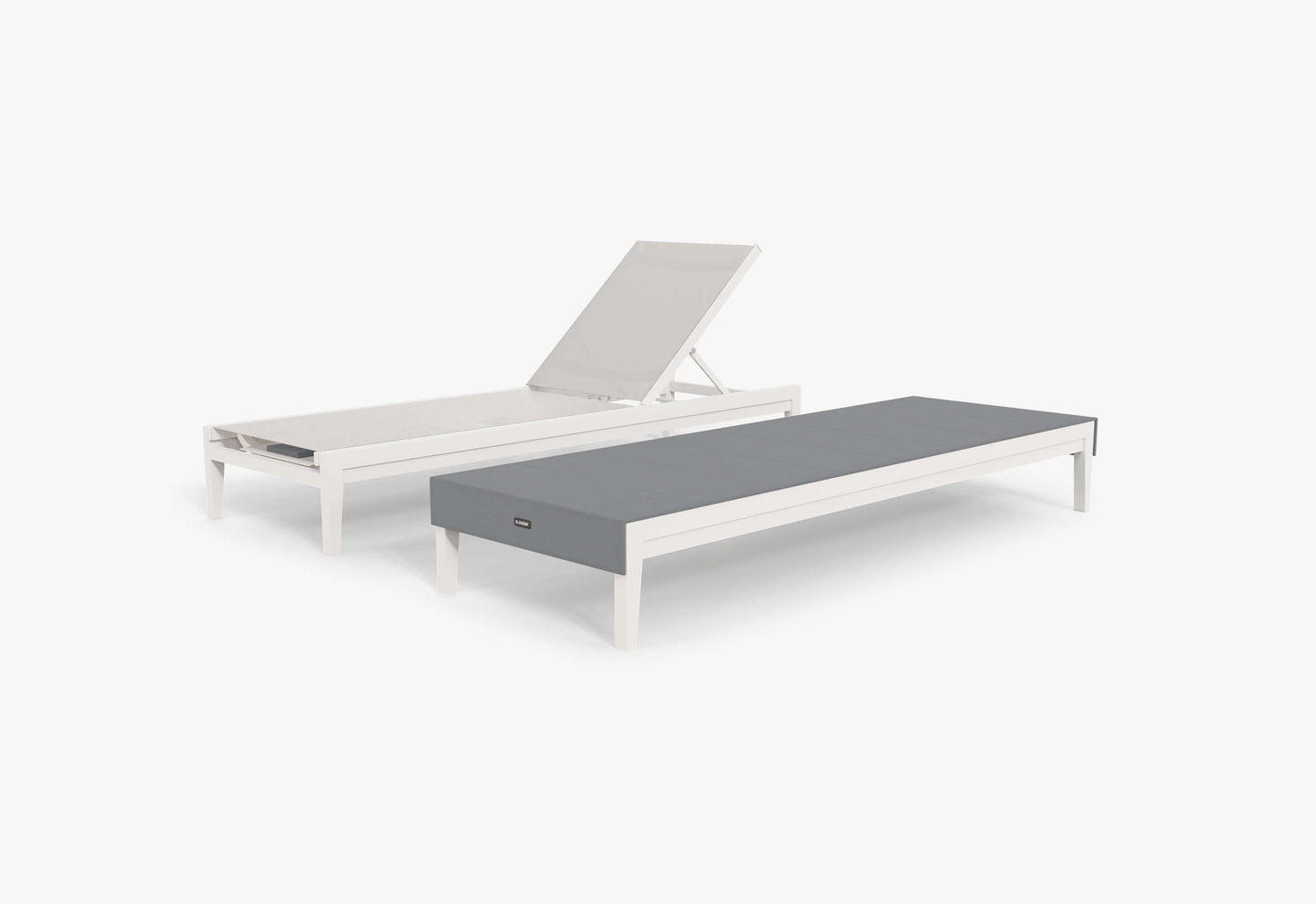 Chaise longue d'extérieur en aluminium blanc