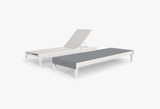Chaise longue d'extérieur en aluminium blanc