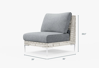 Ensemble de conversation de fauteuils de jardin sans accoudoirs en osier tressé ajouré