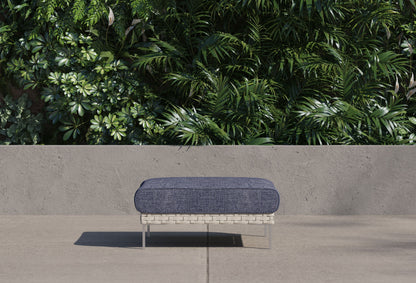 Pouf d'extérieur multifonctionnel en osier tressé ajouré