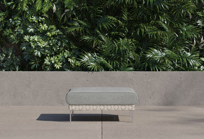 Pouf d'extérieur multifonctionnel en osier tressé ajouré