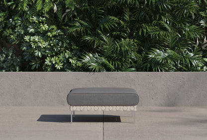 Pouf d'extérieur multifonctionnel en osier tressé ajouré