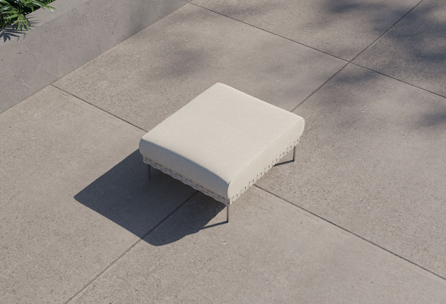 Pouf d'extérieur multifonctionnel en osier tressé ajouré