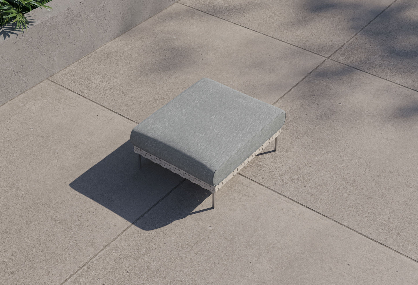 Pouf d'extérieur multifonctionnel en osier tressé ajouré