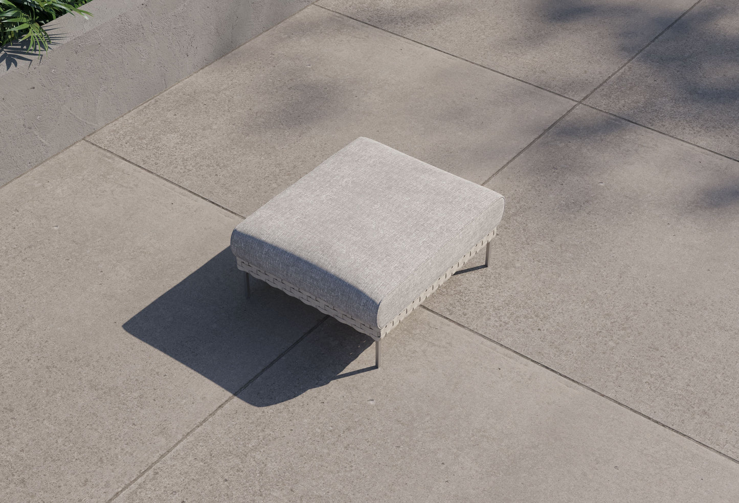 Pouf d'extérieur multifonctionnel en osier tressé ajouré