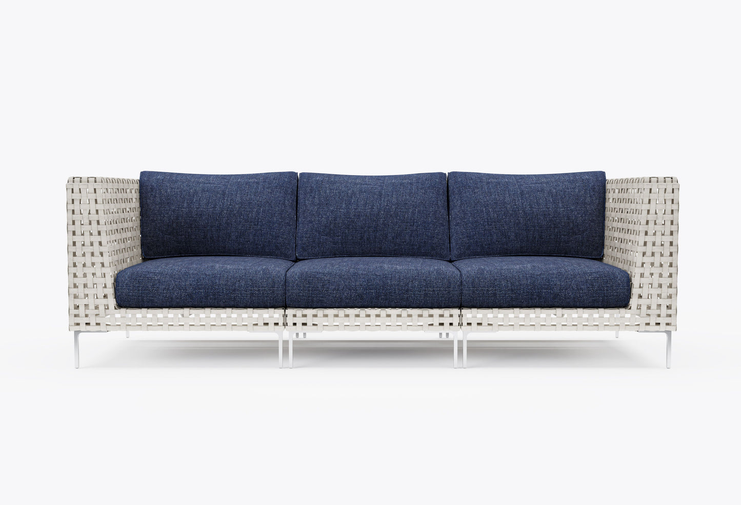 Canapé d'extérieur 3 places en résine tressée ajourée