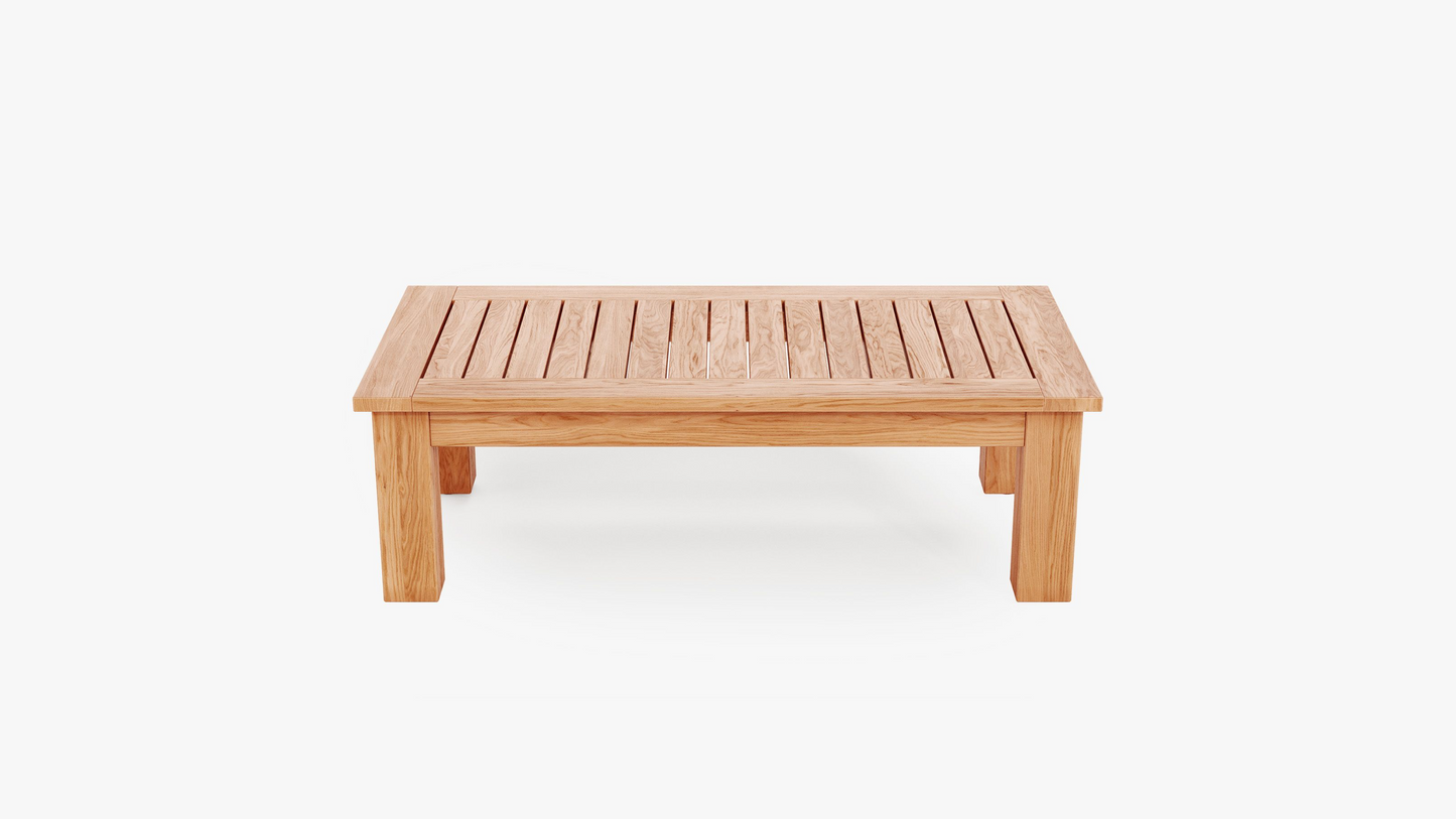Table basse d'extérieur en teck - Pieds carrés