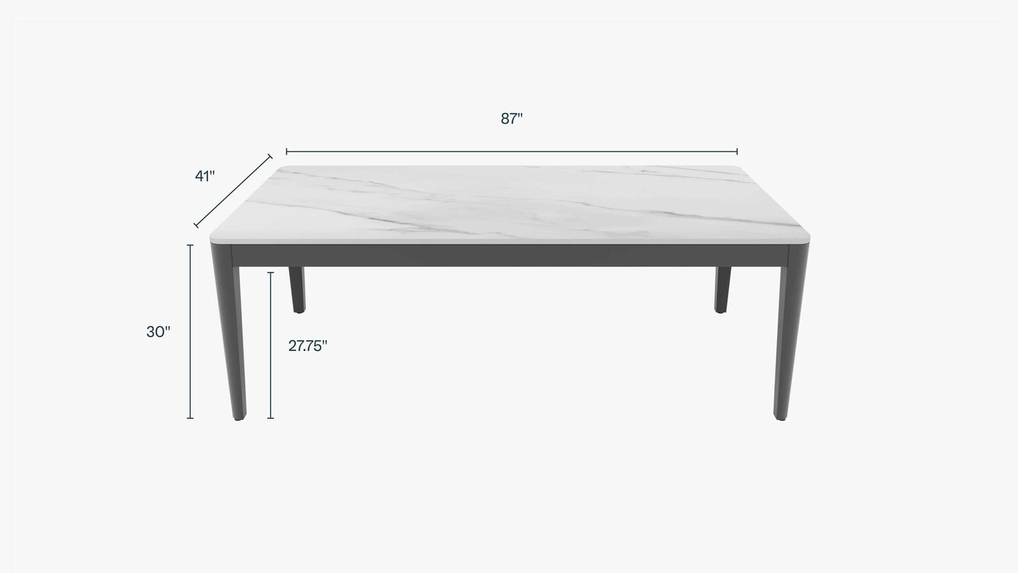 Table de salle à manger d'extérieur OuterStone + 2 fauteuils 595 + 3 chaises sans accoudoirs 595 + banc de salle à manger en aluminium